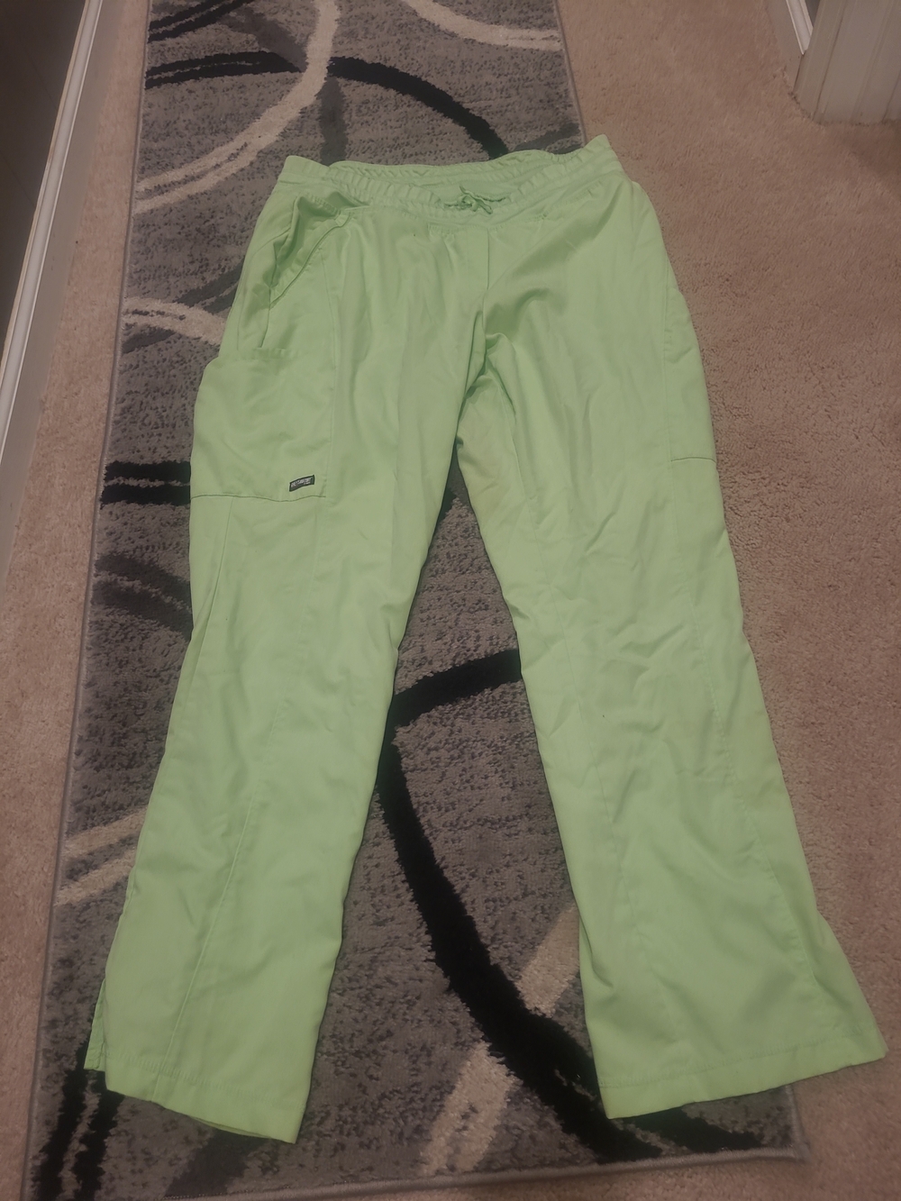Grey's Anatomy Pants Womens Size 2XL Neon Green Drawstring Pull On Scrubs - Picture 6 of 11